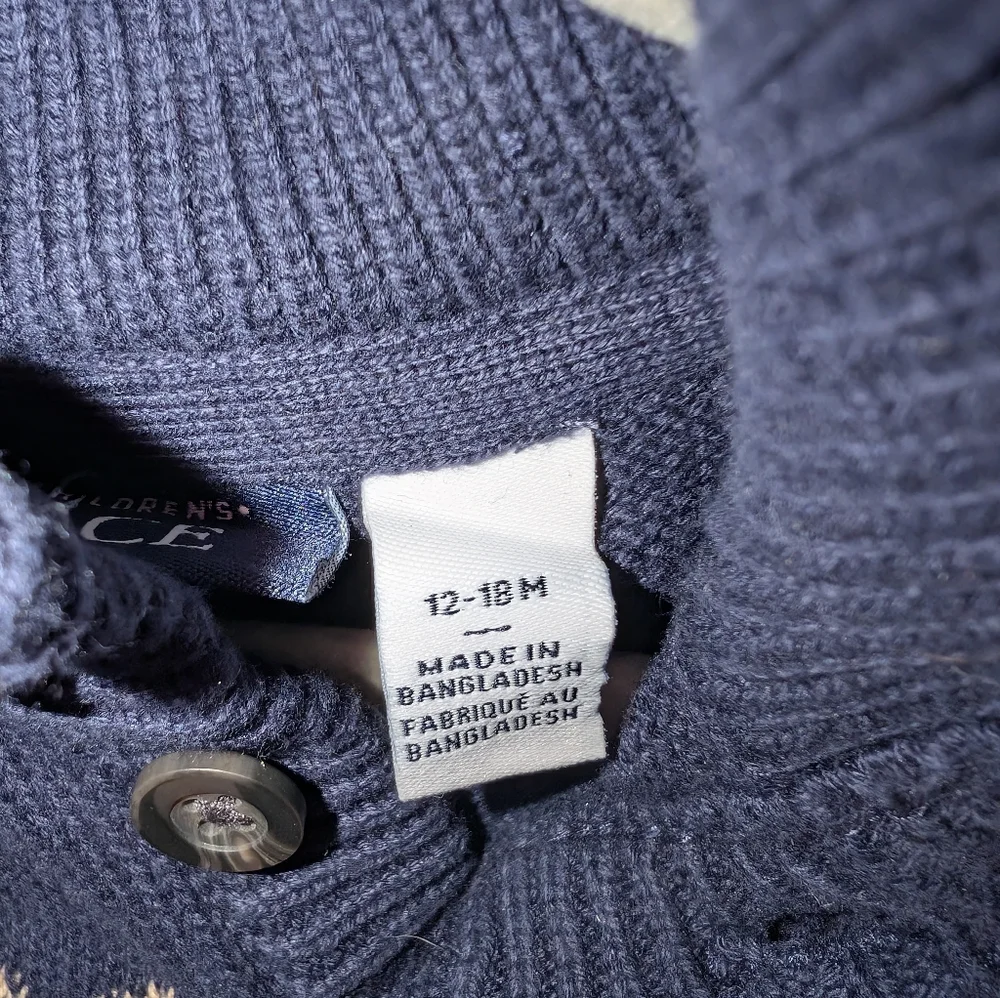 The Children's Place Navy Blue Moose Sweater